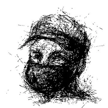 Man with gap hat and mask Stock Illustration