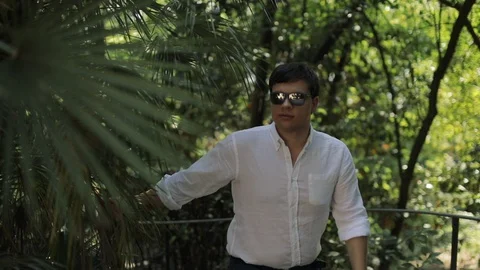 Man In The Garden. Stock-Footage 108055611