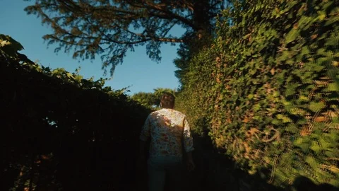 Man In The Garden. Video stock 108056040