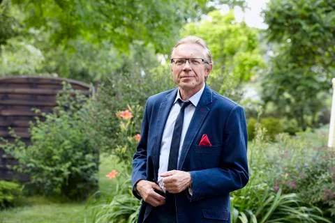 Man in the garden Stock Photos