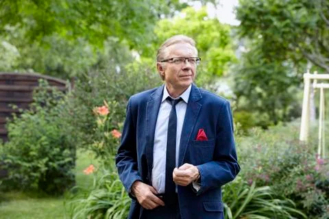 Man in the garden Stock Photos