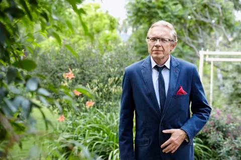 Man in the garden Stock Photos