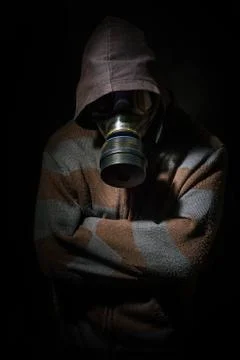 Man in gasmask Stock Photos