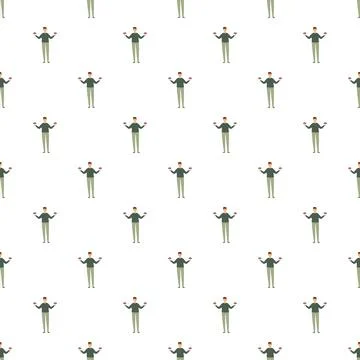 Man gathering mushrooms seamless pattern background Stock Illustration