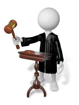 Man with gavel Stock Illustration