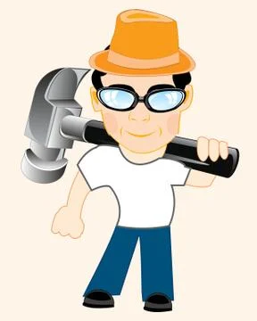 Man with gavel Stock Illustration