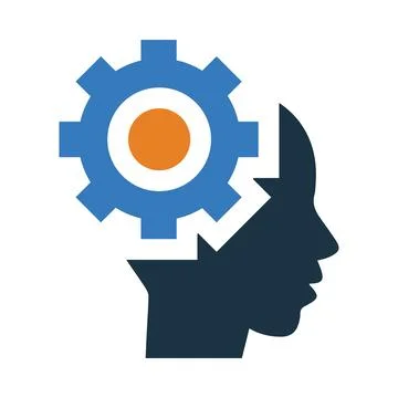 Man, gear, head, human technology icon Stock Illustration