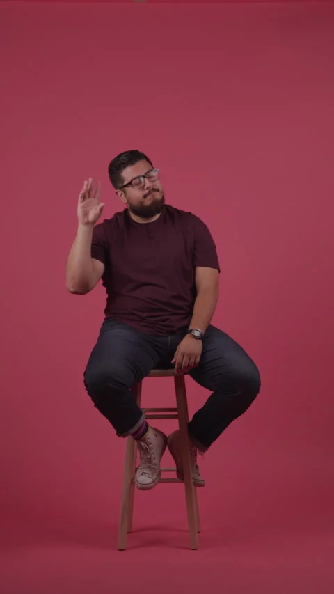 Man Gestures Hand with Blah Blah Blah Stock Footage 208779800