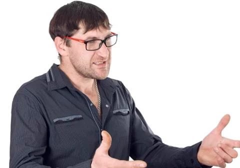 Man gestures a tense situation Stock Photos