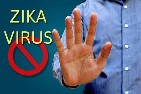 Man gesturing alt or stop with hand, ZIKA VIRUS ,medical and health care co.. Stock Photos