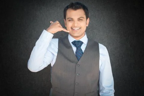 Man gesturing call me Stock Photos