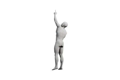 Man gesturing confidently in three-quarter view Stock Illustration