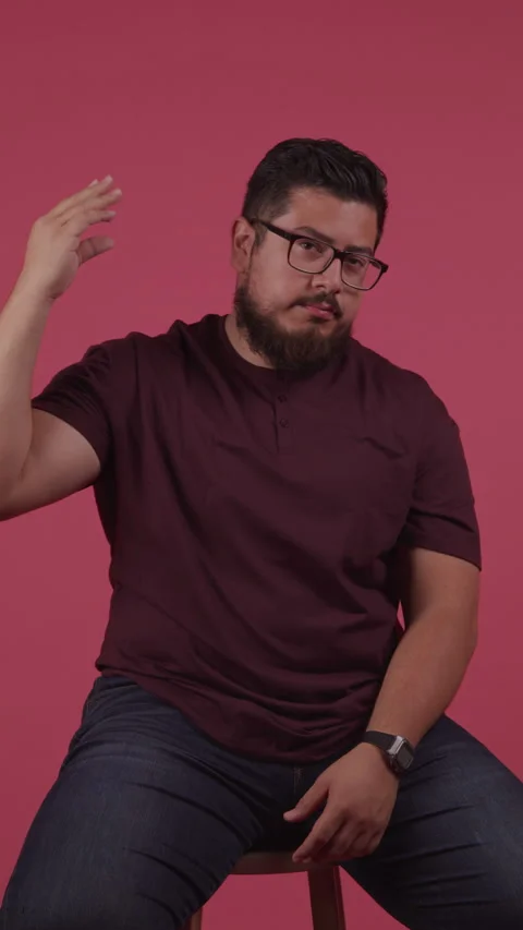 Man Gesturing Hand with Blah Blah Blah Stock Footage 208779846