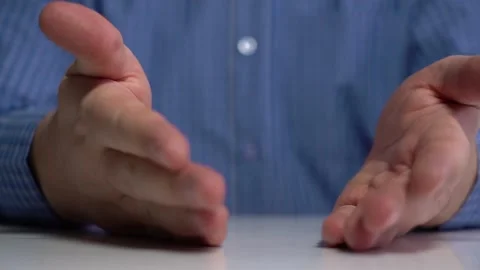 Man Gesturing Hands Explaining Something. Stock Footage 152472923