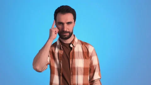 The man gesturing to keep in mind information. slow motion Stock Footage 150723621