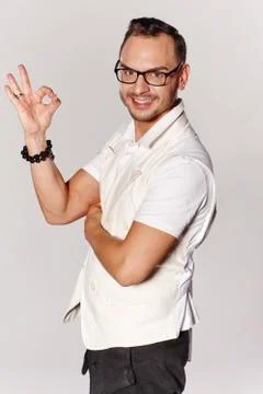 Man gesturing OK Stock Photos