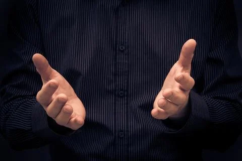 Man gesturing speech showing Stock Photos