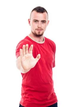 Man gesturing stop Stock Photos