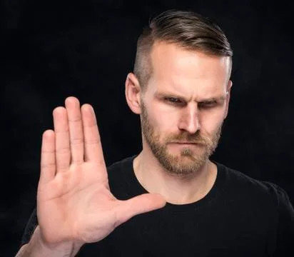 Man gesturing stop sign. Stock Photos