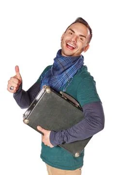 Man gesturing thumb up Foto stock