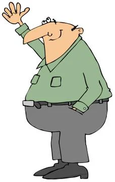 Man gesturing upwards Stock Illustration