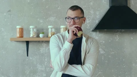 Man gesturing while asking and answering at online conference that he Stock Footage 171897266