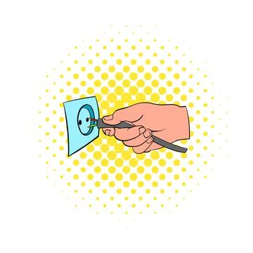 Man get an electric shock icon, comics style Stock-Illustration