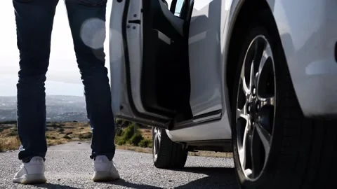 Man get inside car. Stock Footage 142741801
