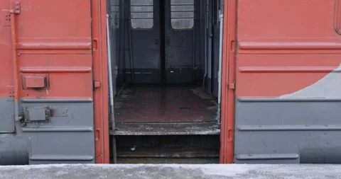 Man get off the train Stock Footage 86510017