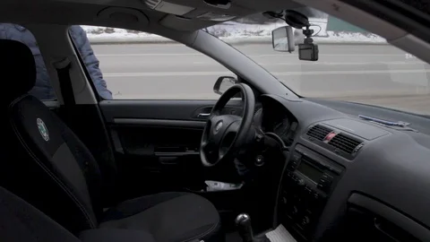  Man Gets In The Car, Inside View Stock Footage 102623892