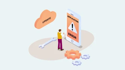 Man gets error notification from a cellphone Stock Footage 163858360