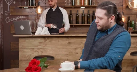 Man gets excited before a proposal to his girlfriend Stock Footage 105401649