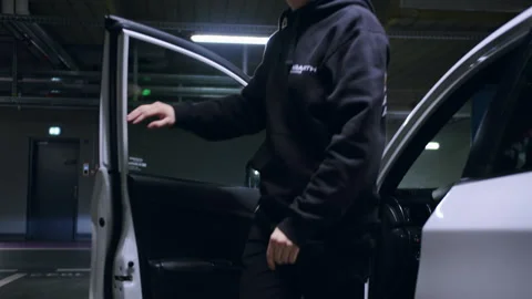 Man Gets Out Of His Subaru Impreza WRX STI Stock-Footage 238736384