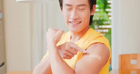 Man gets vaccine Stock Footage 160253562