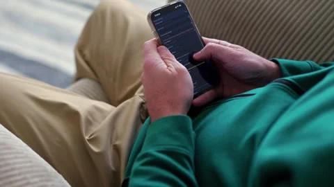 Man Gets Work From Home Job Offer Text Message Video stock 324530473