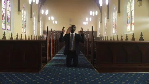 Man getting down on his knees and Screaming Stock Footage 262288203