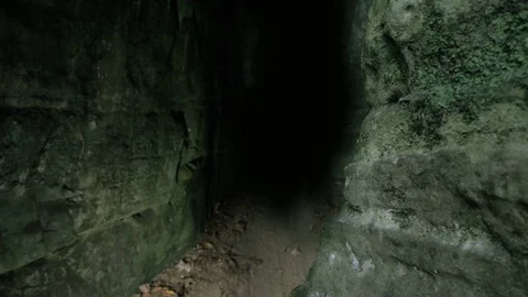 Man getting dragged into cave monster Creature Halloween Horror Scary Stock Footage 120922426