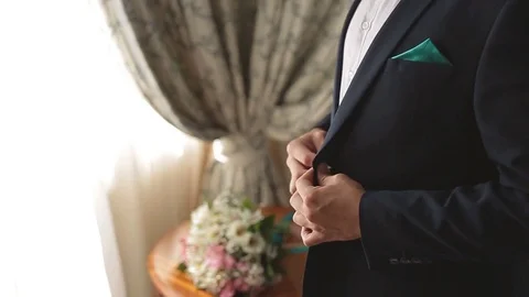 Man getting dressed. Man getting ready to dress and business meeting. Stock Footage