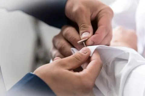 Man getting dressed Stock Photos