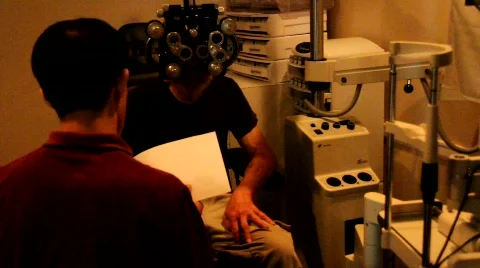 Man Getting Eye Exam Stock Footage 785988