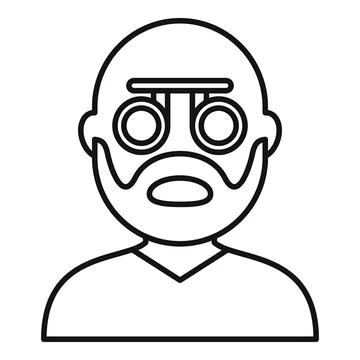 Man getting eye vision test with phoropter tool Stock Illustration