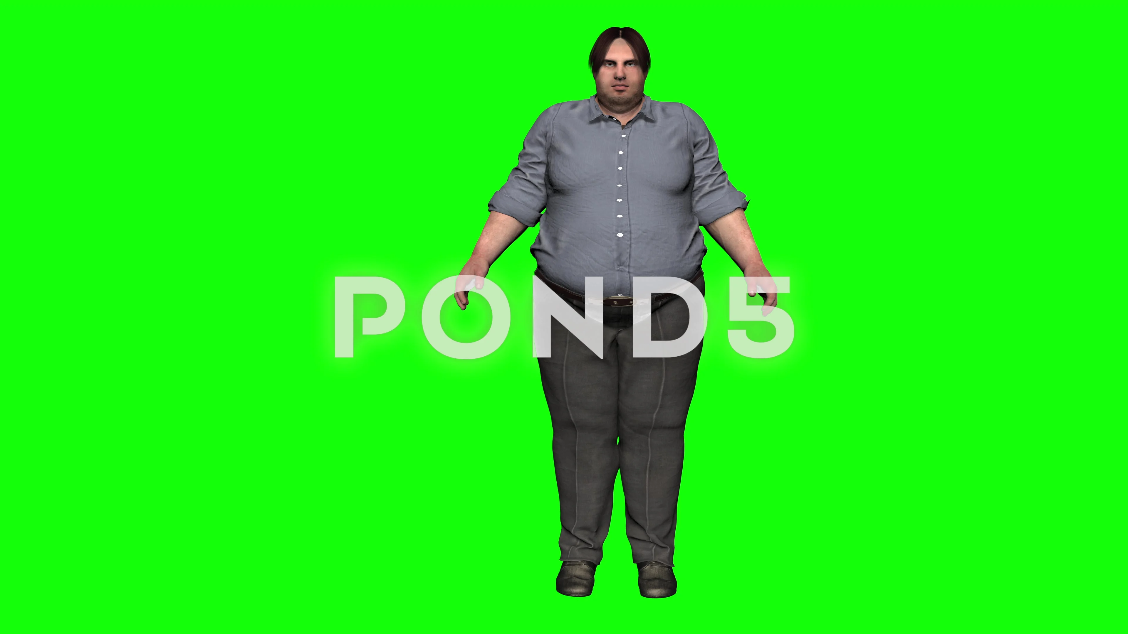 Man Getting Fat Time Lapse Green Screen | Stock Video | Pond5