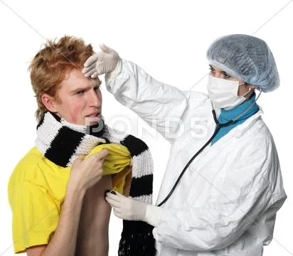 Man getting a flu shot from his doctor Stock Photos