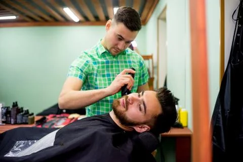 Man getting a haircut Stock Photos