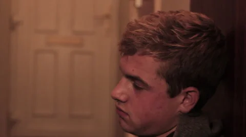 Man getting licked by dog Stock Footage 40485429