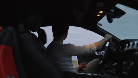 Man getting out of car Stock Footage 86564019