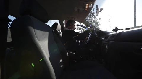 Man getting out of the car Stock Footage 103135594