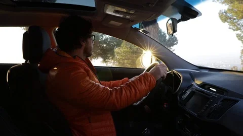 Man getting out of his car Stock Footage 104123587