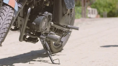 Man getting ready to ride his Motorcycle with style. Stock Footage 71798734