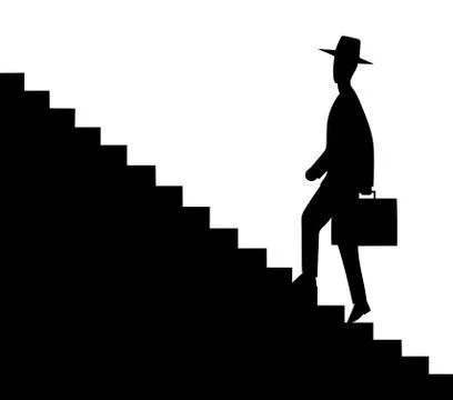 Man getting upstairs Stock Illustration